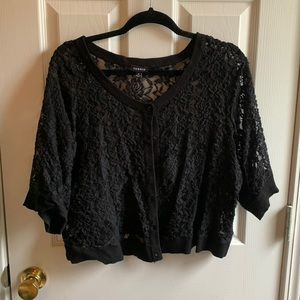 EUC Black Lace Torrid Shrug